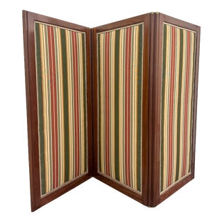 Louis XVI Upholstered Mahogany 3-Panel Room Divider with Mechanism by L. Moreau, 1780s For Sale