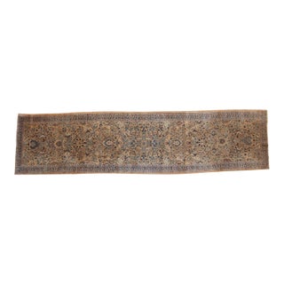 Vintage Tea Washed Meshed Rug Runner - 3'10" x 15'10" For Sale
