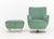Modern Vladimir Kagan Barrel Swivel Chair and Ottoman For Sale - Image 3 of 13
