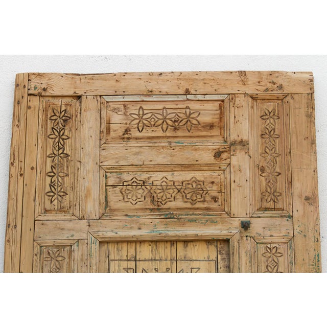 Ancient Carved Star Moroccan Riad Door For Sale - Image 4 of 16