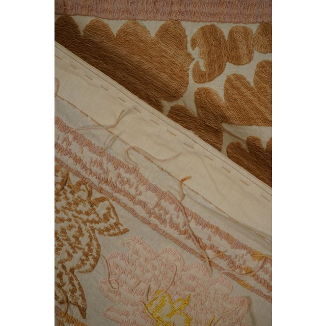 Suzani White Washed Pale Tribal Tapestry - Camel Uzbek Table Cloth 4'3'' X 4'6'' For Sale - Image 11 of 14