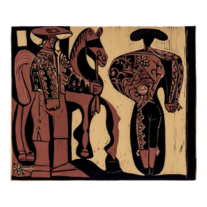 1962 Pablo Picasso Linocut Engraving "Picador and Matador"