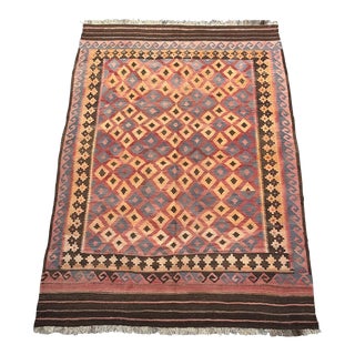 1950s Afghan Vintage Ghelmori Flat Weave Kilim Rug For Sale