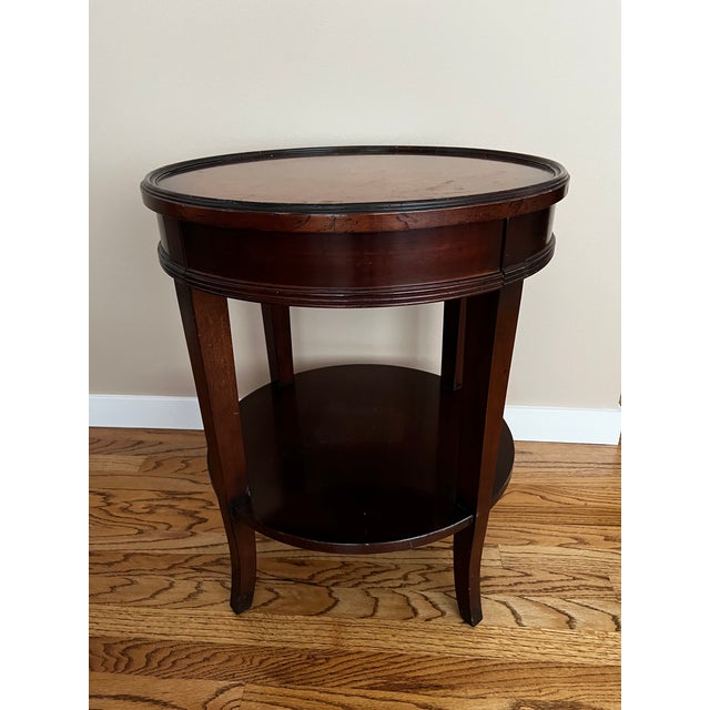 Late 20th Century Late 20th Century Baker Furniture Milling Road Italian Provincial Mahogany and Burl Wood Side Table For Sale - Image 5 of 13