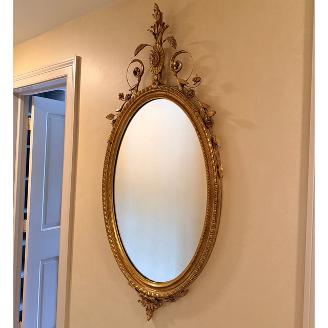 Adams Style Oval Wall Mirror For Sale - Image 9 of 9