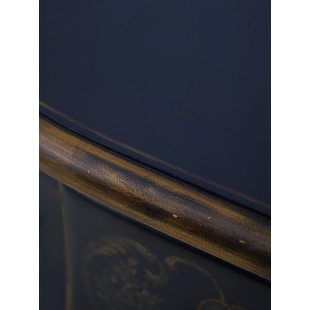 Paint Harden Black Lacquer Chinoiserie Bombe Commode For Sale - Image 7 of 18