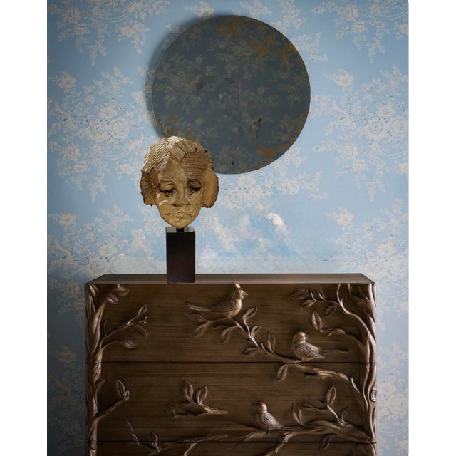 Vintage Hand-Made Paper Construction Sculpture of a Female Head by Artist Betty Klavun, 21.5” High For Sale - Image 11 of 12
