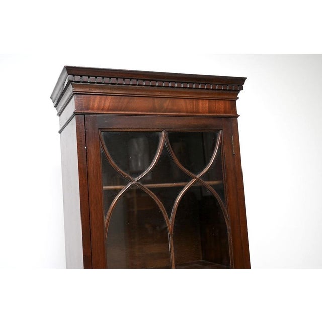 Wood Vintage Georgian Slim Bookcase, 1950 For Sale - Image 7 of 12