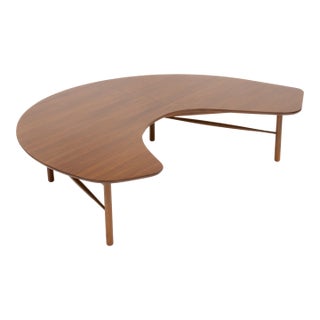 Large Vintage Mid Century "Crescent" Coffee Table by Greta Grossman For Sale