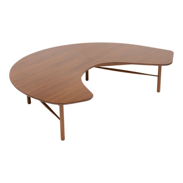 Large Vintage Mid Century "Crescent" Coffee Table by Greta Grossman For Sale