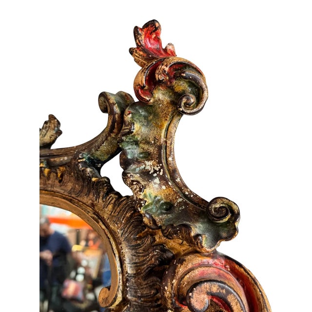 Early 20th Century Italian Rococo Hand-Carved Wall Mirror For Sale - Image 11 of 14
