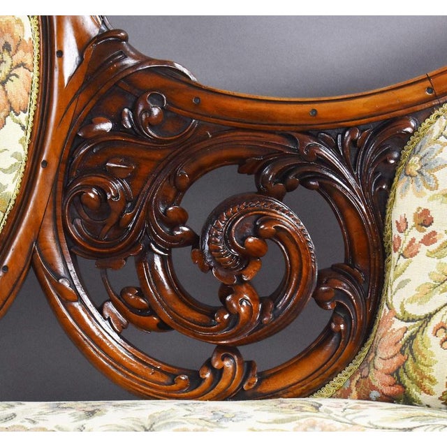 Victorian Walnut Carved Chaise Lounge, 1880 For Sale - Image 11 of 15
