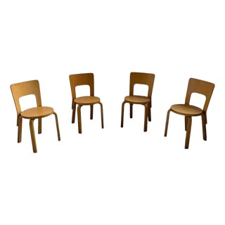 Model 66 Chairs by Alvar Aalto for Artek, 1980s, Set of 4 For Sale