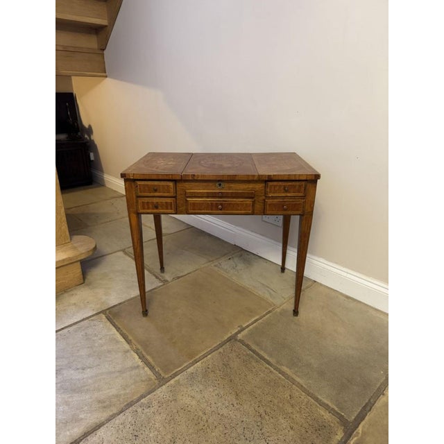Mid 19th Century Victorian French Ladies Marquetry Inlaid Kingwood Dressing Table, 1860s For Sale - Image 5 of 9