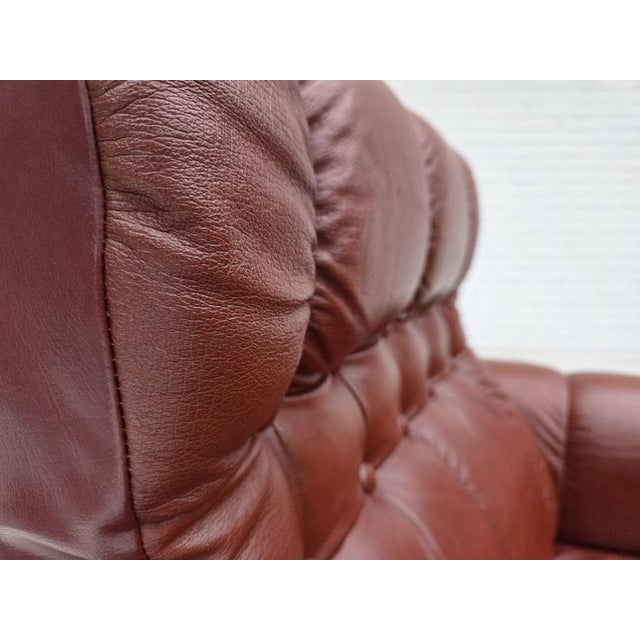 Scandinavian Armchair in Leather and Beech, 1970s For Sale - Image 15 of 18