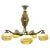 Art Deco Solid Brass and Wooden Details Chandelier Shades with Gold Pattern For Sale - Image 9 of 9