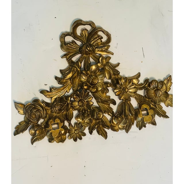 Vintage Italian wall decor gilded floral bracket.