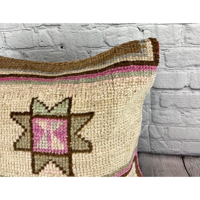 Turkish 20 x 20 Rug Pillow Majestic Reverie Turkish Pillow Cushion Cover For Sale - Image 3 of 4