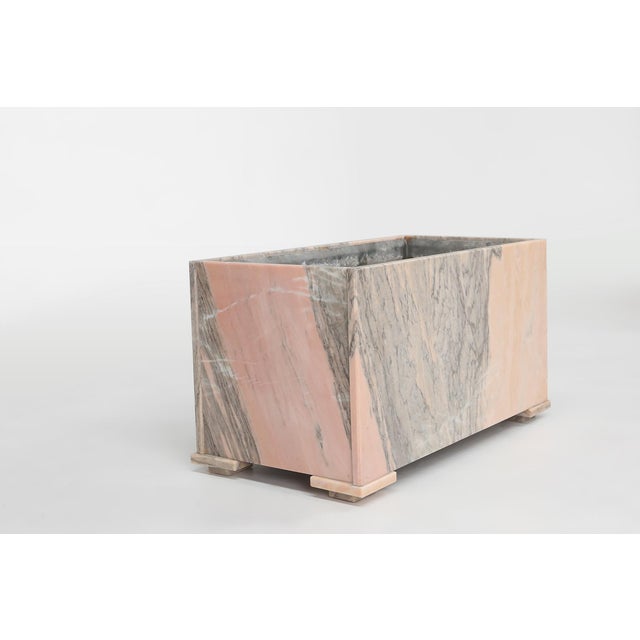 Large Planter in Pink Marble, Belgium, 1980s For Sale - Image 9 of 17
