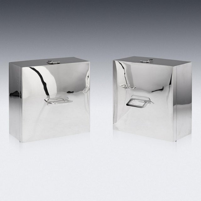 Metal 20th Century Art Deco Silver Cigar Boxes from Asprey & Co, 1936, Set of 2 For Sale - Image 7 of 15