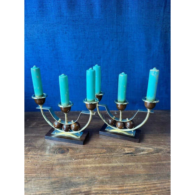 Minimalist Art Deco Candlesticks, 1930s, Set of 2 For Sale - Image 12 of 12