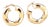 18 Karat Gold Hoop Earrings with Wavy Reliefs, Set of 2 For Sale