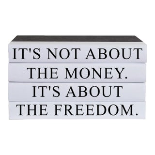 Decorative Books - Quote Book Stack - "It's About Freedom" For Sale