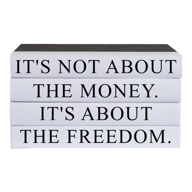 Decorative Books - Quote Book Stack - "It's About Freedom" For Sale