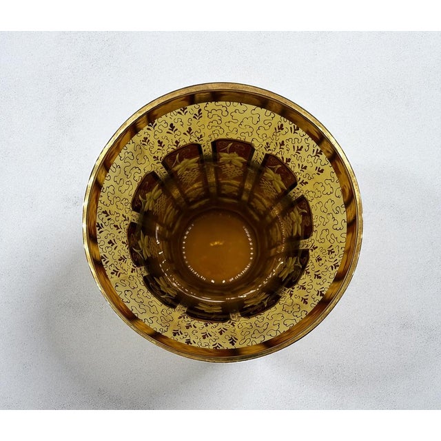 Bohemian Engraved and Gilt Crystal Vase from Egermann, 1970s For Sale - Image 6 of 11