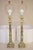 XL Pair Neo Classic Hollywood Regency Modern Green & Rust Onyx Marble Tuscan Style Column Table Lamps 1960's Italy For Sale - Image 14 of 14
