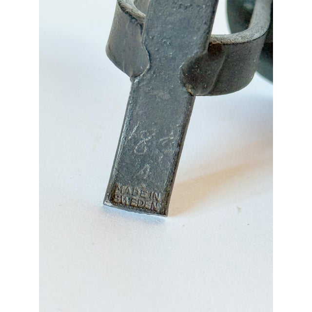 1950s 1950s Swedish Iron Squiggle Ondulation Candle Holder For Sale - Image 5 of 9