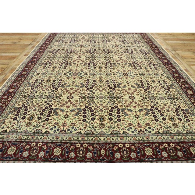 Beige Vintage Turkish Harker Millefleur Rug, 07'07 X 10'09 For Sale - Image 8 of 11