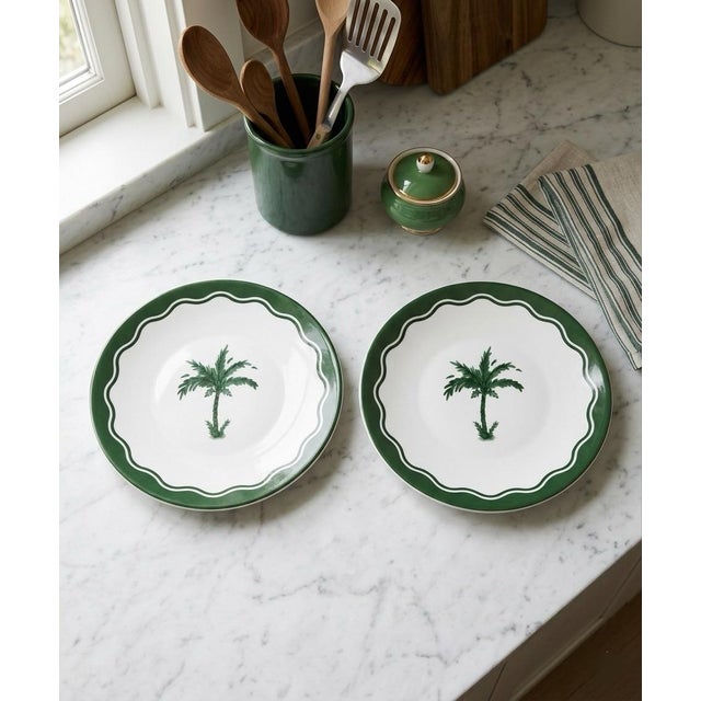 Fern & Co. X Anthropologie Palm Tree Dessert Plates - a Pair For Sale - Image 9 of 11