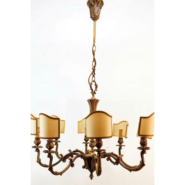 Vintage Chandelier with Parchment Fans For Sale - Image 16 of 18