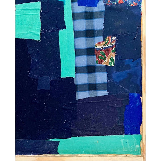 Yanira Collado, Mixed Media Textile Assemblage Collage Painting on Wood Yanira Collado, Miami, 2020 For Sale - Image 10 of 11