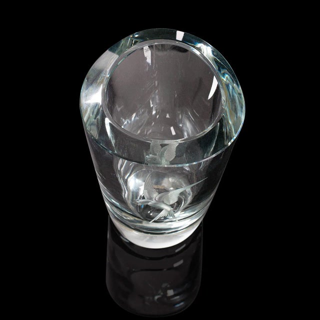 1960s Vintage Swedish Decorative Art Glass Flower Vase For Sale - Image 6 of 13