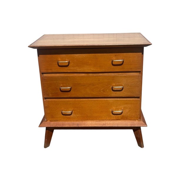 Oak Chest of Drawers with Splayed Legs, 1950 For Sale - Image 12 of 12