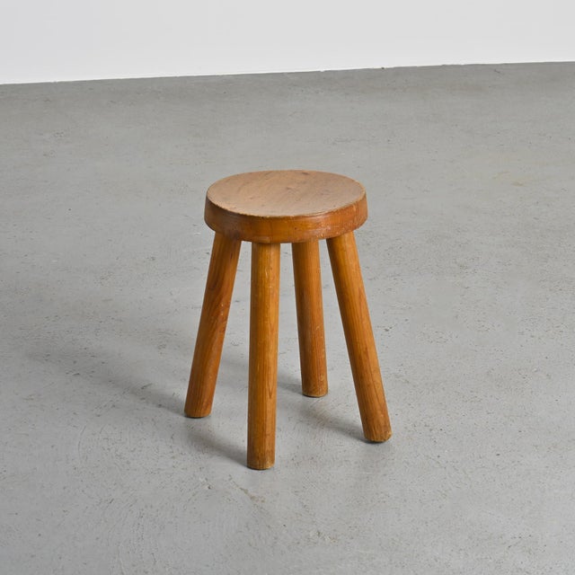 Wood Stool by Charlotte Perriand for Les Arcs, 1960s For Sale - Image 7 of 8