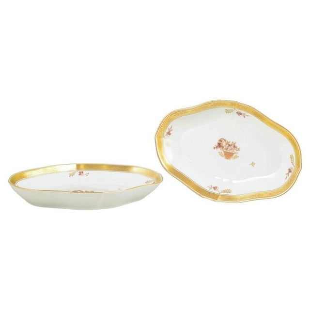 1970s Porcelain Golden Basket Cake Dishes from Royal Copenhagen, 1980s, Set of 2 For Sale - Image 5 of 5