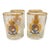 Ralph Lauren Home "Polo Crest" Gold Rim Double Old Fashioned Crystal Glasses - Set of 4 For Sale