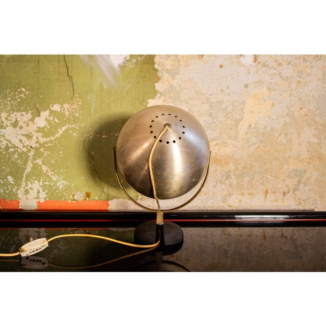 Italian 1960s Aluminum and Cast Iron Table Lamp For Sale - Image 3 of 6