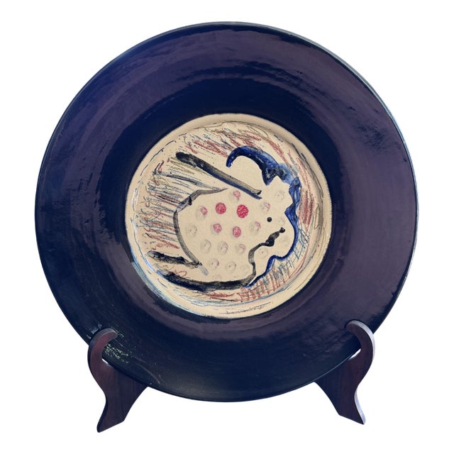 Large Ornamental Platter by Jean-Paul Van Lith, 1990s For Sale