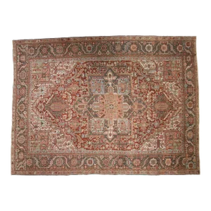 Vintage Distressed Heriz Carpet - 9'4" X 12'7"
