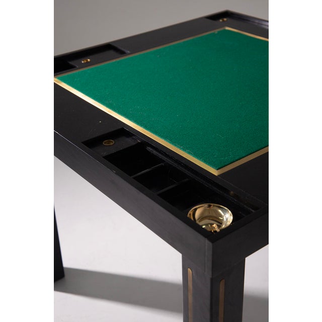 Black Vintage Italian Game Table, 1970 For Sale - Image 8 of 10