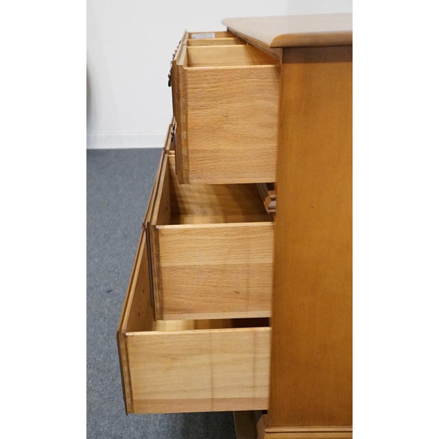 Wood Garrison Furniture Solid Hard Rock Maple Colonial Early American 58" Triple Dresser 1858 For Sale - Image 7 of 13