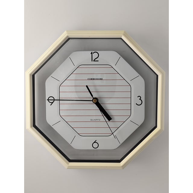 White Quartz Wall Clock by Commodore, 1990s For Sale - Image 4 of 4