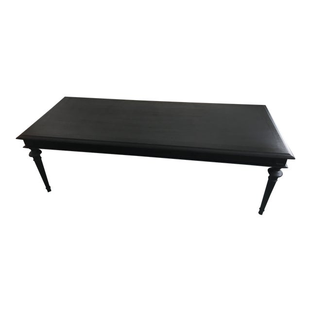 Restoration Hardware French Partners Black Oak Rectangular Dining Table
