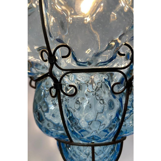 Blu Sky Bubble Pendant in Murano Glass, 1980s For Sale - Image 6 of 18