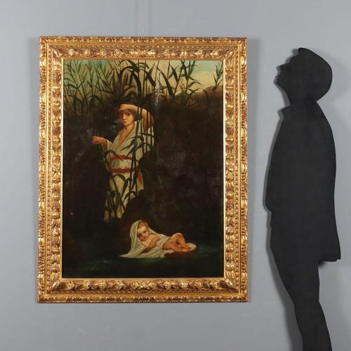 Oil on canvas. This is a copy of the famous work by Paul Delaroche (1797-1856), which presents the story of the baby Moses...