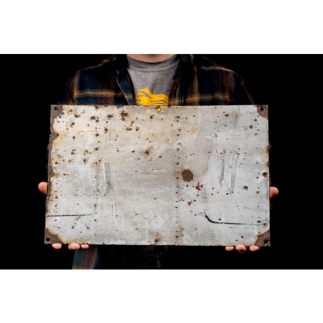 1910s Between the Acts Little Cigars Porcelain Sign For Sale - Image 10 of 10
